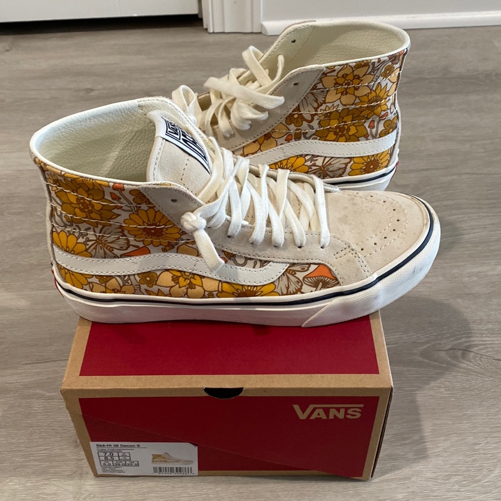 vans floral high tops - trippy floral